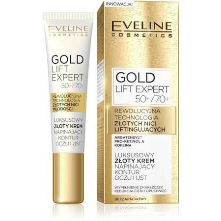Eveline Gold Lift Expert 50/70+ Luksusowy złoty krem napinający kontur oczu/ust 15ml